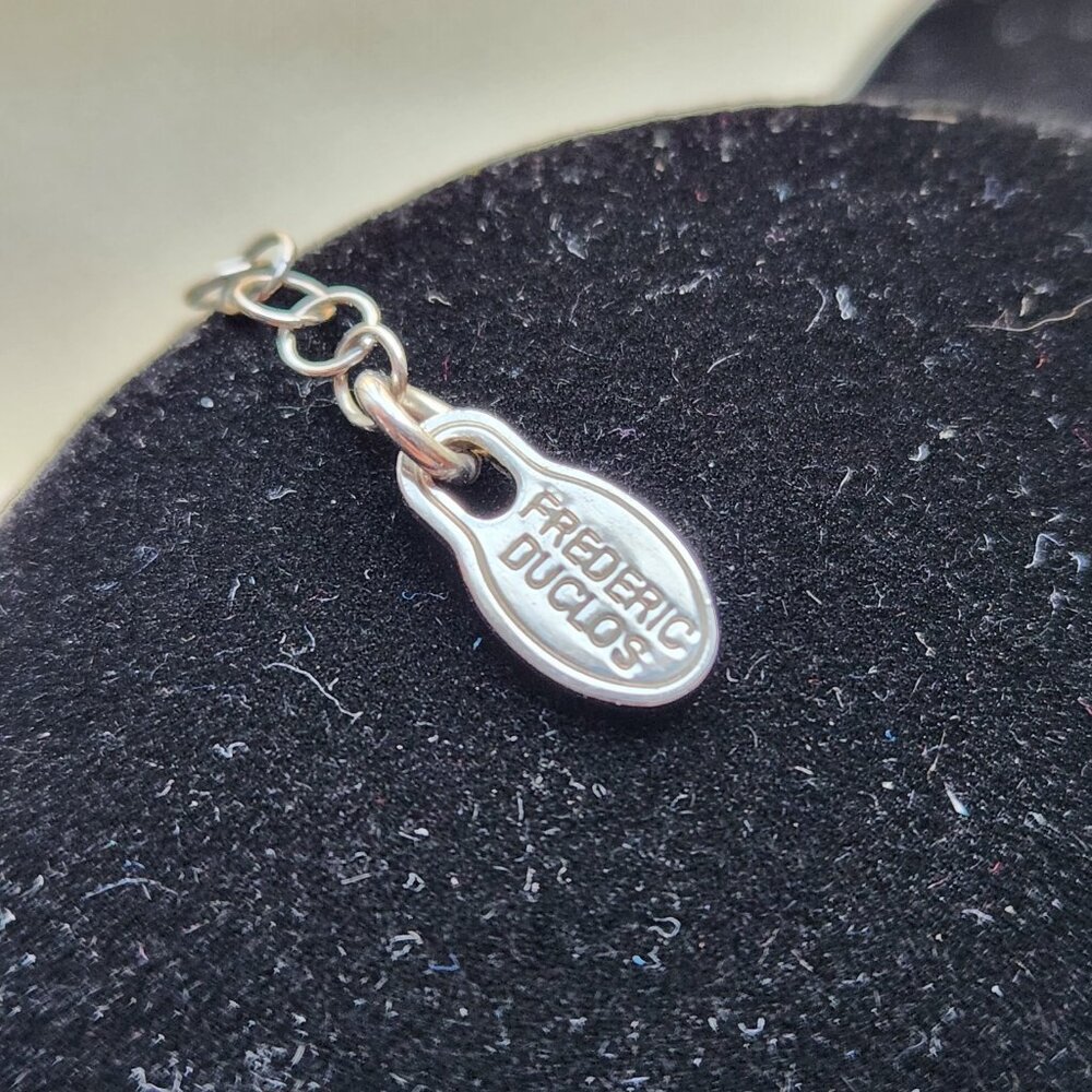 FREDERIC DUCLOS 925 Sterling Silver Copper Modernist Drop Pendant Necklace - Picture 3 of 9